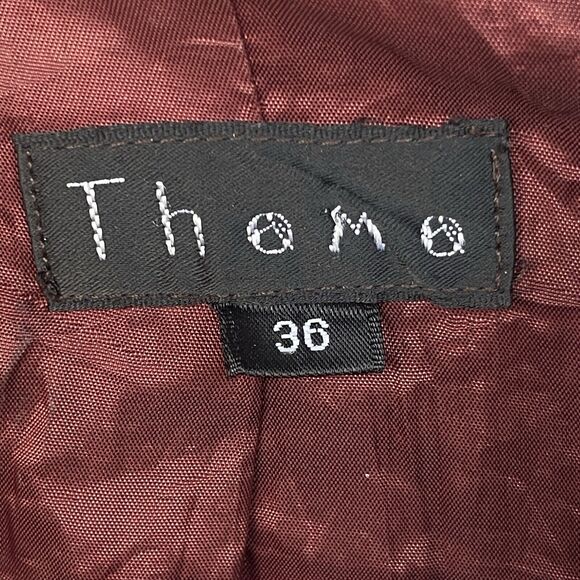 Thomo Wool Blazer Womens Size 36 Brown Lined Office Career Button Front Preppy - Picture 4 of 10